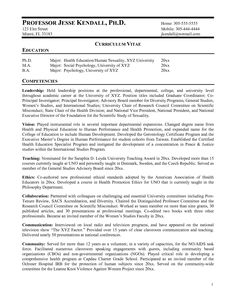 sample resume for faculty position engineering adjunct professor