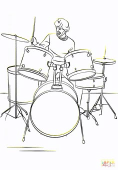 drum set player super coloring