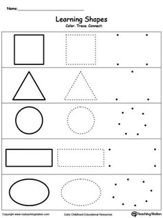 FREE Learn Basic Shapes By Coloring Tracing And Finally Connecting The Dots To Draw Shape With This Printable Worksheet FREE Learn Basic Shapes By Coloring Tracing And Finally Connecting The Dots To Draw Shape With This Printable Worksheet