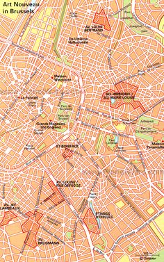 map of art nouveau in brussels