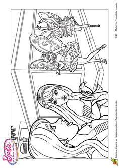 A Colorier Barbie Et Son Amie Rencontrant Les Fees Pour La Premiere Fois Coloring PagesBarbie