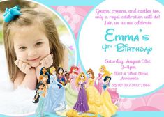 disney princesses birthday invitations