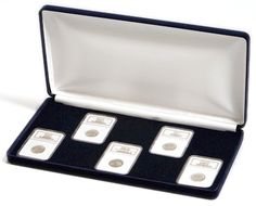 Air Tite Steel Box For A Size Coin Capsule Black Leatherette Gift Case New