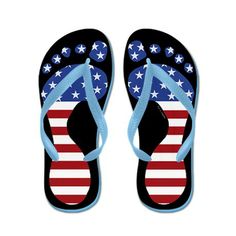 Patriotic Stars Beach Sandals Independence Day Shoes Accessories Unisex Flip-Flops Custom Summer Printed Flip Flops Pool Flip Flops