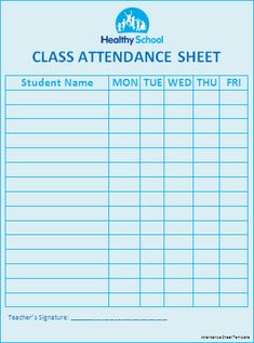 11 best attendance sheet