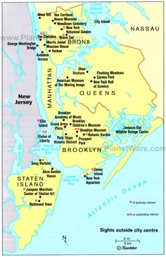new york city surroundings map tourist attractions