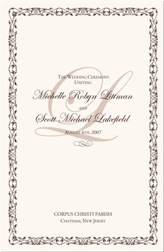 71 best wedding program examples images on pinterest examples of