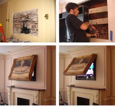 47 Best Hiding Flat Screen Tvs Images Future House Diy Ideas For Hide Your Flat Screen Tv When The Tvcoverup Is Closed Only Framed Art