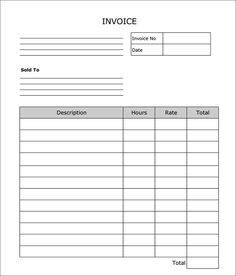 hourly rate invoice
