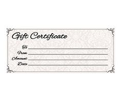 gift certificates forms