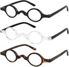 Mens Womens Small Round Reading Glasses 1.50 2.00 2.50 Vintage Readers