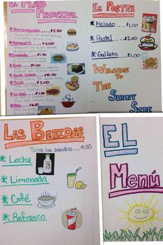 spanish restaurant menu example