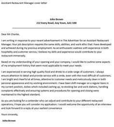 restaurant manager cover letter example cool stuff pinterest restaurant manager cover letter samples