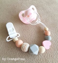 Candy Color Pacifier Clips Chain Holder Wood Silicone Beads Nipples Dummy Hol JD