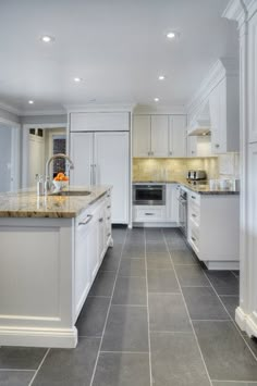 kitchen contemporary kitchen Benjamin Moore, Grey Kitchen Tiles, Kitchen Floor Tiles Ideas, Kitchen Floor Tile Design, Kitchen Flooring, Grey Kitchen Floor, Best Flooring For Kitchen