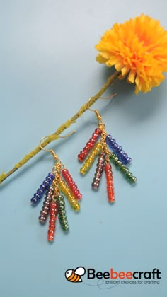 Beaded Earrings Diy, Beaded Earrings Tutorials, Handmade Jewelry Tutorials, Earring Patterns, Bead Patterns, Hoop Earrings, Jewelry Earrings