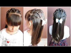 PEINADO PARA NAVIDAD/ AÑO NUEVO| PEINADO PARA NIÑA FÁCIL CON LIGAS| CHRISTMAS HAIRSTYLE - YouTube Girl Hairstyles, Hair Styles, Peinados Faciles, Peinados, Hairstyles For School, Cabelos, Back To School Hairstyles