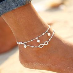 Silver 2Pcs Aukmla Rune Boho Starfish Anklet Foot Chain Vintage Ankle Bracelet for Women Barefoot Sandal Beach Jewelry Adjustable