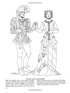 Medieval fashions coloring book 93 Medieval fashions coloring book 98