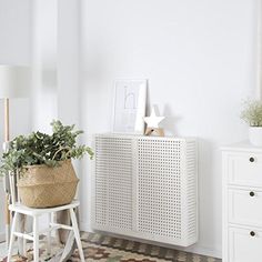 Taille M Cache Radiateur /à lattes en ch/êne massif