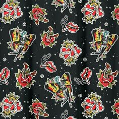 Sourpuss Last Port Shower Curtain Retro Tattoo Flash Punk Rockabilly Homewares