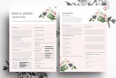 modern resume psd word file by emily s art boutique on creative
