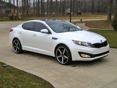 2013 Kia Optima with white rims | Kia optima, Kia motors ...