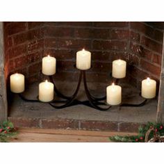 Fireplace - Candle holder for off-season in fireplace | fireplace decor | Pinterest | Fireplace candle holder Fireplace candles and Crates