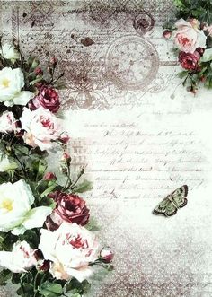 Rice Paper Violet Roses for Decoupage Scrapbook Craft 238