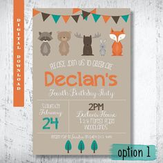 woodland birthday invitation woodland first birthday invitation