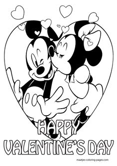 Happy Valentines Day Printable Coloring Pages Mickey And Minnie Mouse Picture Gallery