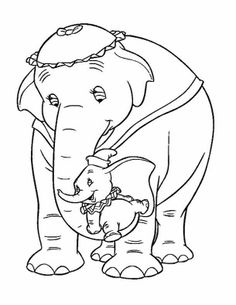 Download Free Printable Elephant Mom And Baby Coloring Pages In Jungle To Color Online