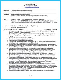 business systems analyst resume