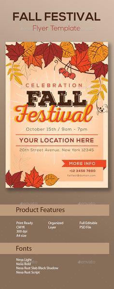 Fall Festival Flyer Ai illustrator, Flyer template and Illustrators - fall flyer Fall Festival Flyer Ai illustrator, Flyer template and Illustrators - fall flyer