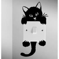 Stickers interrupteur décalque mur noir chat mignon autocol                                                                                                                                                     Plus Diy, Cat Room, Vinyl Decals, Decal Wall Art, Funny Wall Art, Cute Cat, Light Switch