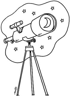 Download coloring pages of telescope | telescope, free coloring pages | Coloring Pages | Bullentin boards ...