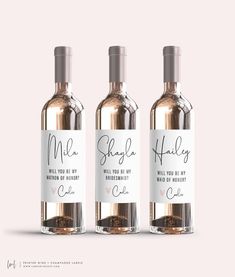1 Maid of Honor Wine Label 1 Matron of Honor Wine Label Set of 8 includes: 6 Bridesmaid Wine Labels RusticI Can/’t Say I Do Without You Will You Be My Bridesmaid Wine Labels