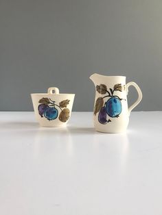 Mid Century Vera Neumann Forbidden Fruit by Island Worcester Coffee Tea Pot Vintage Modern Vera Neumann Island Worcester Coffee Pot