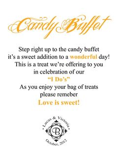 Candy Buffet Sign Weeding Idea Vow Renew And Ashley Ideas Weddingbee Candy Buffet Sign Update Wedding Black Diy Inspiration Orange Reception Ideas