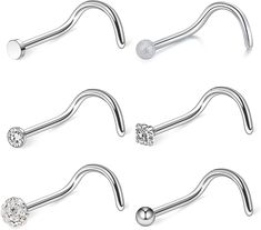 JFORYOU 16 Pcs 20G Nose Ring Retainer Skin Color Nose Ring Studs Bioflex Flexible Bendable Nostril L Shape Nose Screw Retainer