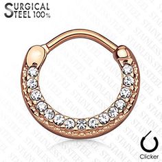 Pair of Lined Crystals with Heart 316L Surgical Steel WildKlass Nipple Clickers