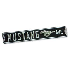 Ford Mustang Garage 20/" x 6/" Embossed Metal Arrow Sign