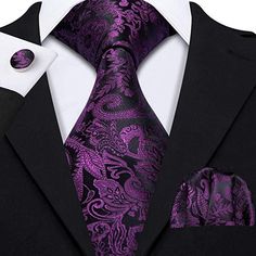 Checkered Purple New Red Paisley Jacquard Woven Mens Tie Necktie