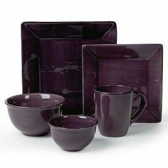 Black and purple dishes. But my kitchen isn\'t purple. But it could ... Black and purple dishes. But my kitchen isn\'t purple. But it could ...