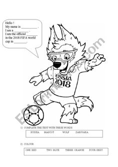 Download Zabivaka Mascot World Cup Russia 2018 Coloring Page | Best FIFA Coloring Pages for Sport Fans ...