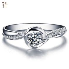 Argent Sterling .925 fiançailles Zircone cubique Infini cœur Halo Bande promesse ring sz 4-10
