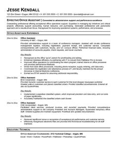 resume examples office assistant