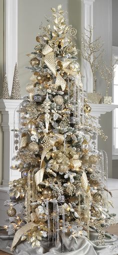 115 Best Christmas Gold Silver Theme Images On Pinterest In 2018 Christmas Winter Blessings