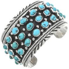 Sundance southwestern style Genuine turquoise and Bali bead chunky bracelet hand knotted sterling boho toggle blue shades jewelry