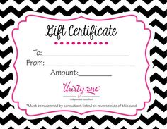 free printable gift certificate